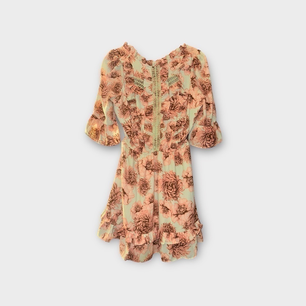 Floral Peach Midi Dress